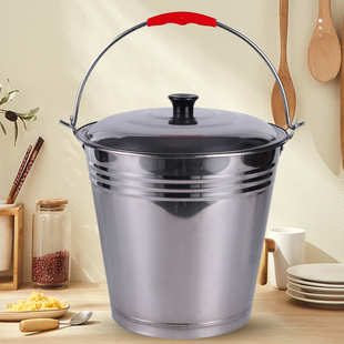 水桶式家用储水用圆桶带盖提桶大容量加厚老式铁提水桶
