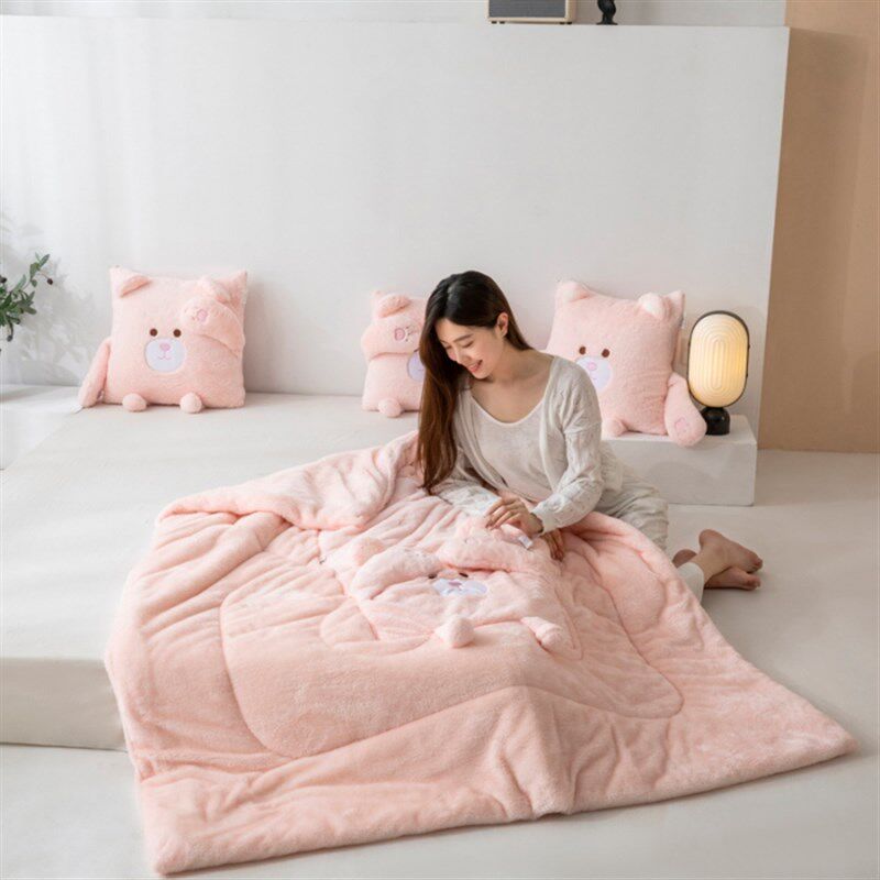 加厚加绒兔毛绒玩偶抱枕被两用午睡枕头被汽车办公室空调被,居家布艺,抱枕被,淘宝优惠券,粉丝福利购,淘宝优惠卷