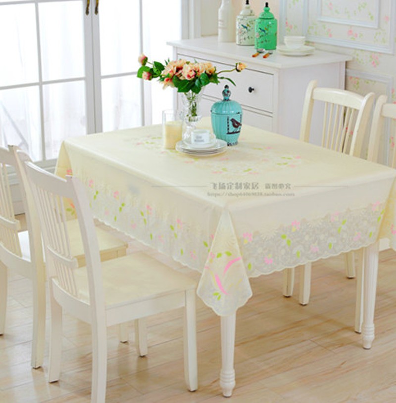 欧式餐桌布防水防油免洗PVC 烫金圆桌布镂空圆桌布隔热台布桌垫