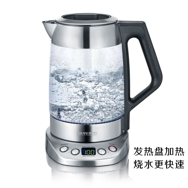 德国Severin家用智能控温保温玻璃电水壶可拆卸茶网养生煮茶壶器