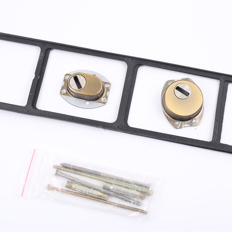 通用型步阳防盗门把手加厚拉手带门铃款进户门面板咖啡色盼盼老式