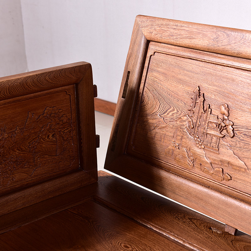 鸡翅木新客厅贵妃椅沙发美床榻二件实木罗汉床