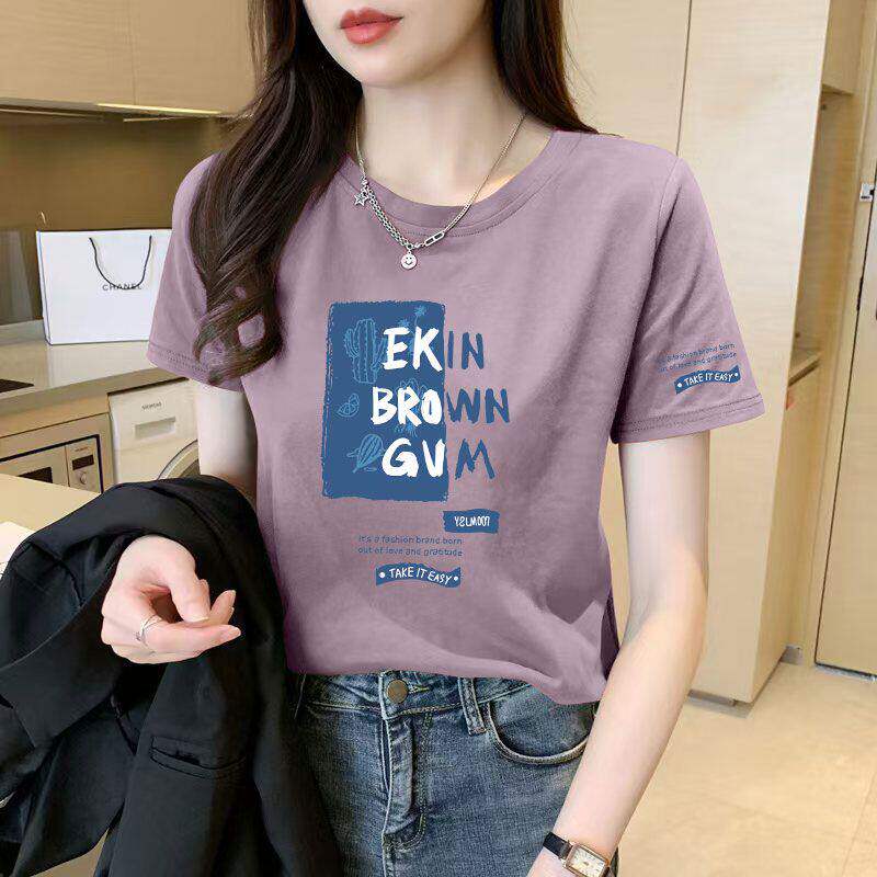 纯棉短袖t恤女夏季女装时尚