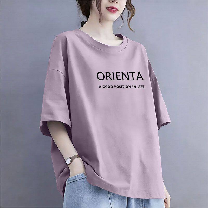夏季纯棉短袖显瘦宽松T恤女