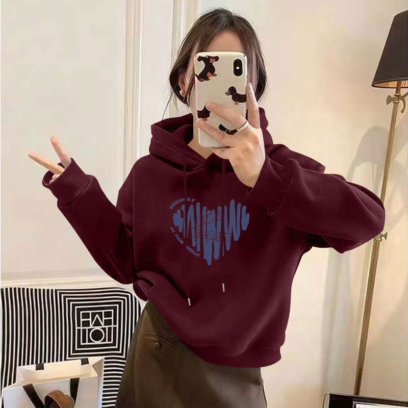 加绒加厚时尚卫衣女秋冬新款