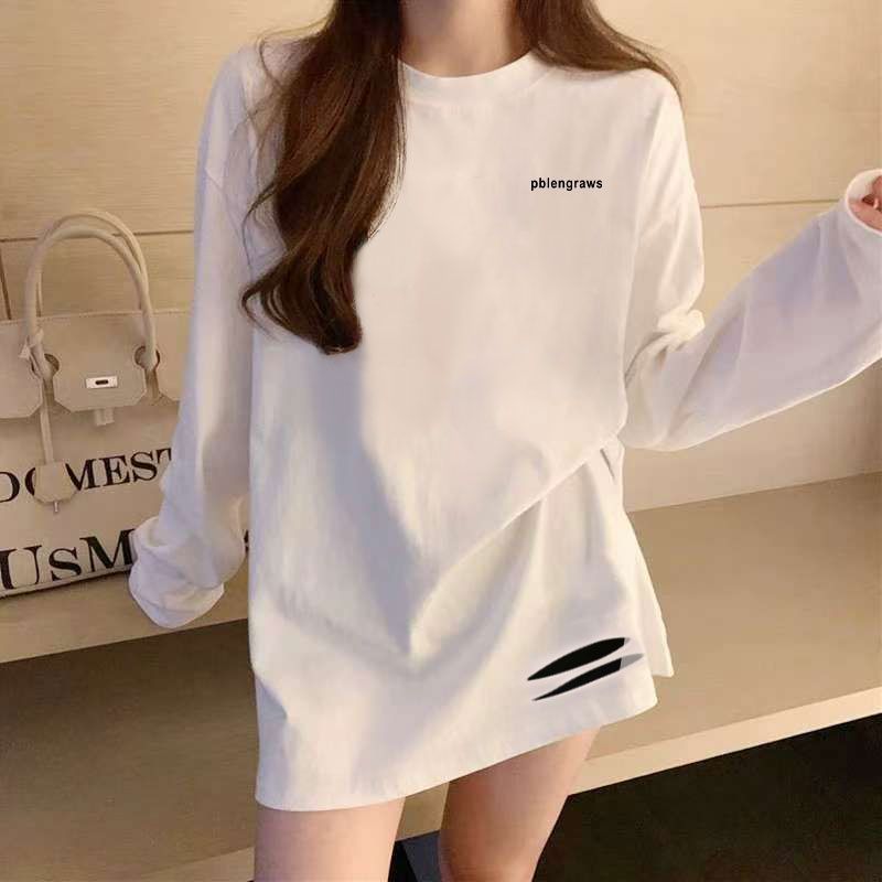 纯棉长袖秋冬宽松遮肉百搭T恤女