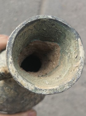 仿古出土纯铜观音菩萨花瓶宝瓶松子观音铜摆件家居装饰