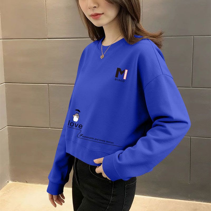 加绒加厚韩版卫衣女秋冬新款大码气质遮肉百搭洋气上衣女ins潮