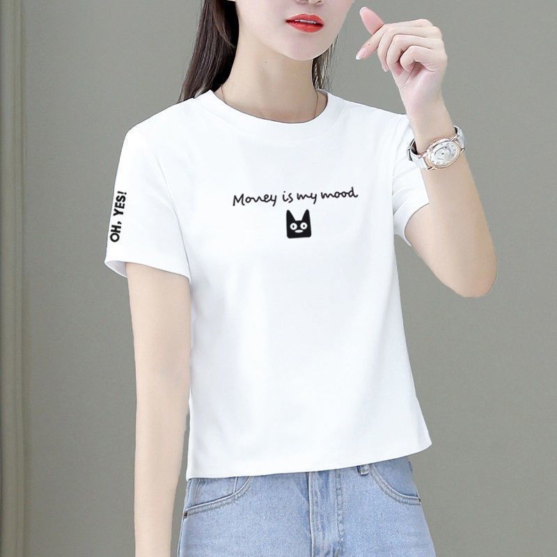 纯棉短袖大码T恤女休闲