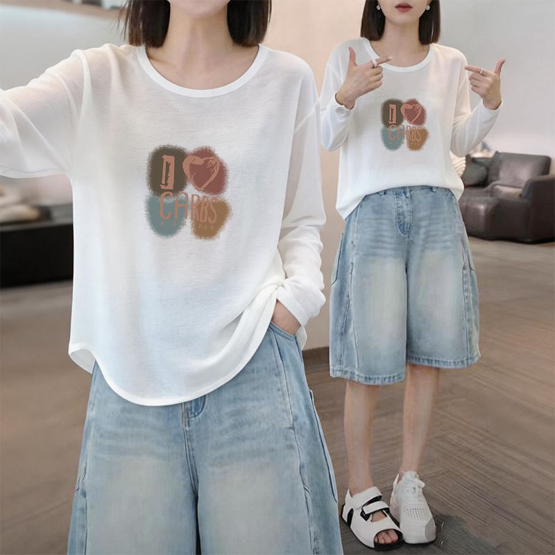 夏季宽松显瘦长袖百搭T恤女