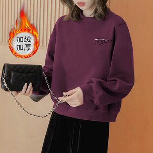 加绒加厚冬季纯棉短款卫衣秋冬韩版小个子宽松显瘦百搭新款上衣