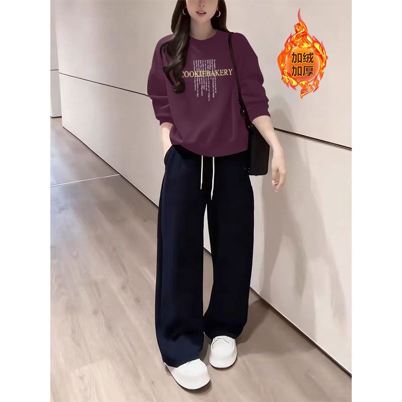 加绒加厚秋冬显瘦减龄卫衣女