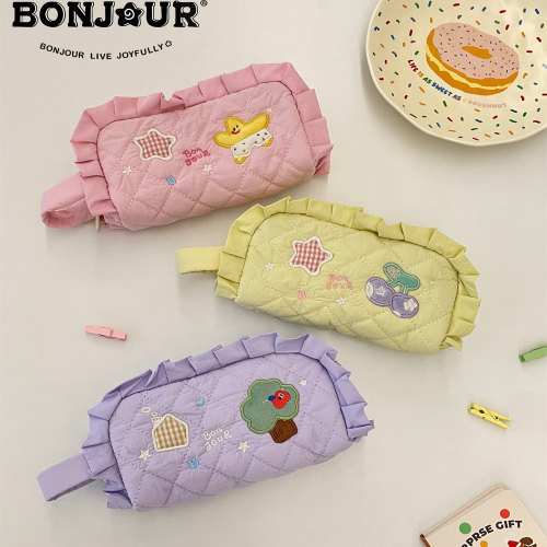 BONJOUR木耳边大容量收纳笔袋