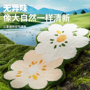 家用卫浴硅藻泥垫子地毯洗手间门口防滑垫浴室卫生间Y植绒吸水地