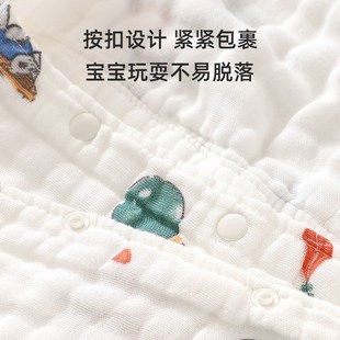 婴儿浴巾新生f超软棉a类纱布透气可穿可裹儿童浴袍带帽斗篷