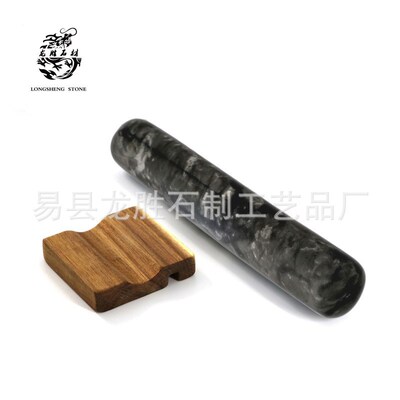 大理石擀面杖家用商用30厘米D开酥走锤烘焙工具厨房用具带底座