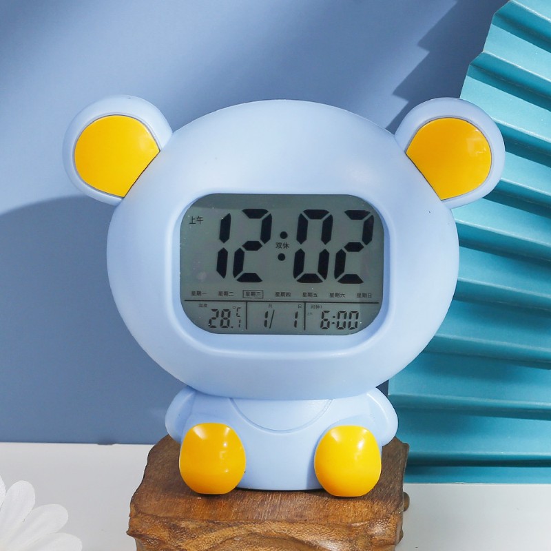 床头闹钟个性电子夜光静音可爱儿童智能学生用卡通多功能钟表家用