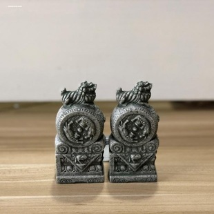 石獅子一對看門石頭雕刻小獅子擺件小號門口家用你微景觀中國風