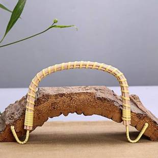 提梁壶提手茶具配件陶瓷壶玻璃煮茶壶竹根把手日式茶叶壶手柄零配