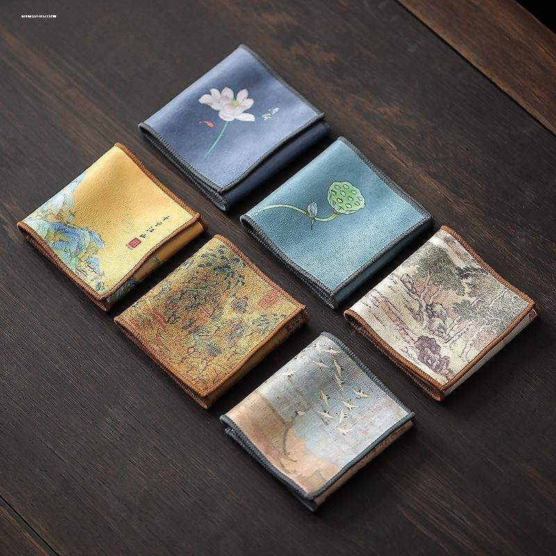 强力吸水茶巾专业高档茶布功夫茶棉质抹布高级鹿皮绒茶台配件禅意