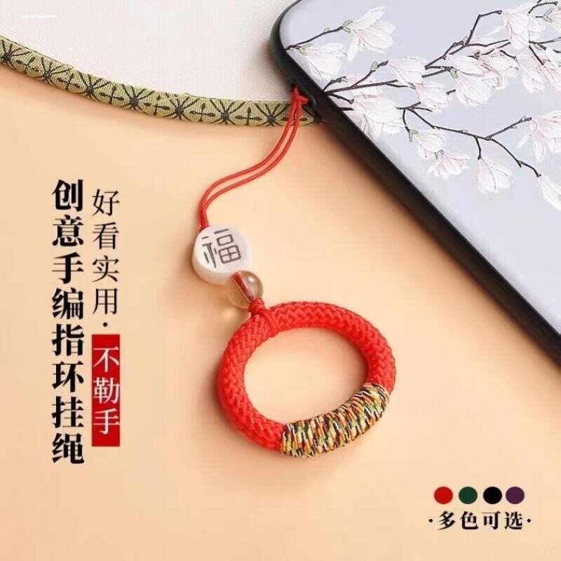 手工编织手机链挂件绳短款指环扣图片