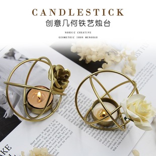 新款欧式铁艺台灯摆件灯泡装饰灯烛台烛光晚餐氛围灯夜灯床头灯