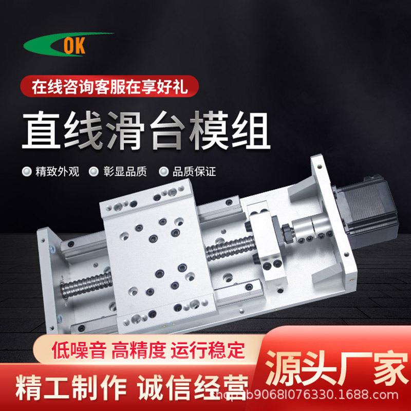 双导轨滚珠丝杆步进伺服电机升降十字位移龙门滑台模组高精