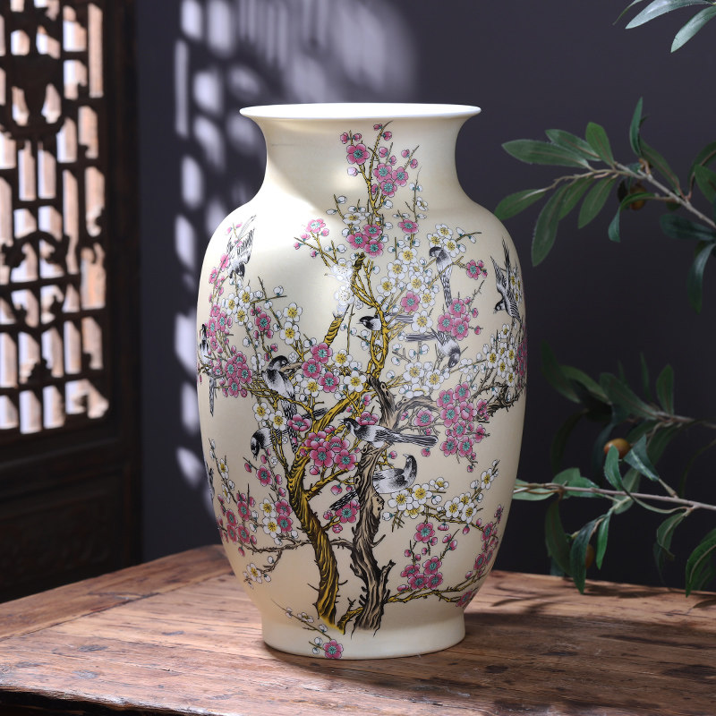 景德镇陶瓷器落地花瓶大号中式客厅插花装饰电视柜饰品Z摆件工艺,家居饰品,花瓶,淘宝优惠券,粉丝福利购,淘宝优惠卷