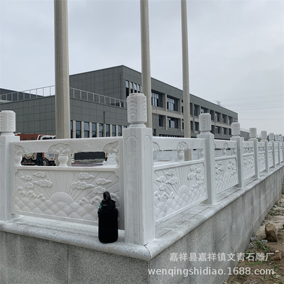 供应汉白玉台石栏杆广场升旗台石护铆榫建筑防护栏安装牢固
