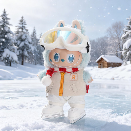 2025新品滑雪服滑冰溜冰套装衣服拉布布labubu玩偶公仔娃衣1代3代