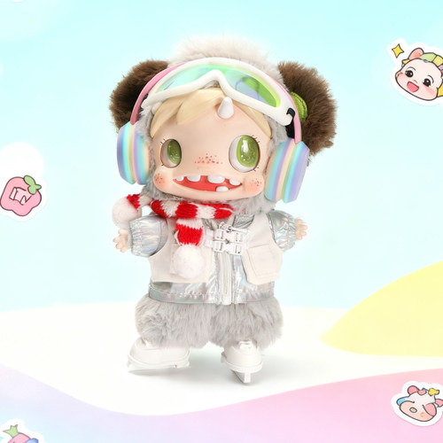 Monster Baby宝拉毛绒公仔polar怪兽收藏系列娃衣滑冰套装衣服