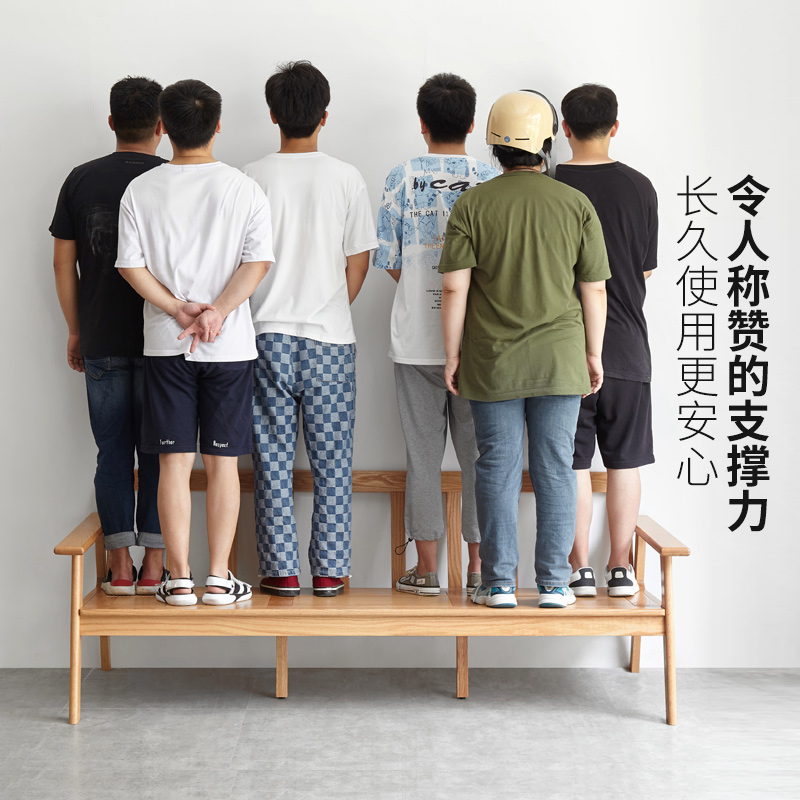 源氏木语实木沙发日式小户型三人位家具简约客厅冬夏两用布艺沙发