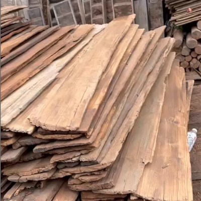 老红松木旧木板实木瓦片屋檐板门头外观设计风化老木板装饰护墙板