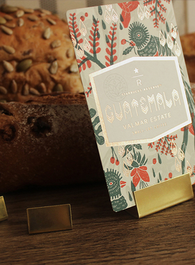 荒木之丘 复古黄铜卡立 标签夹 价格牌标价签 卡片底座照片展示架