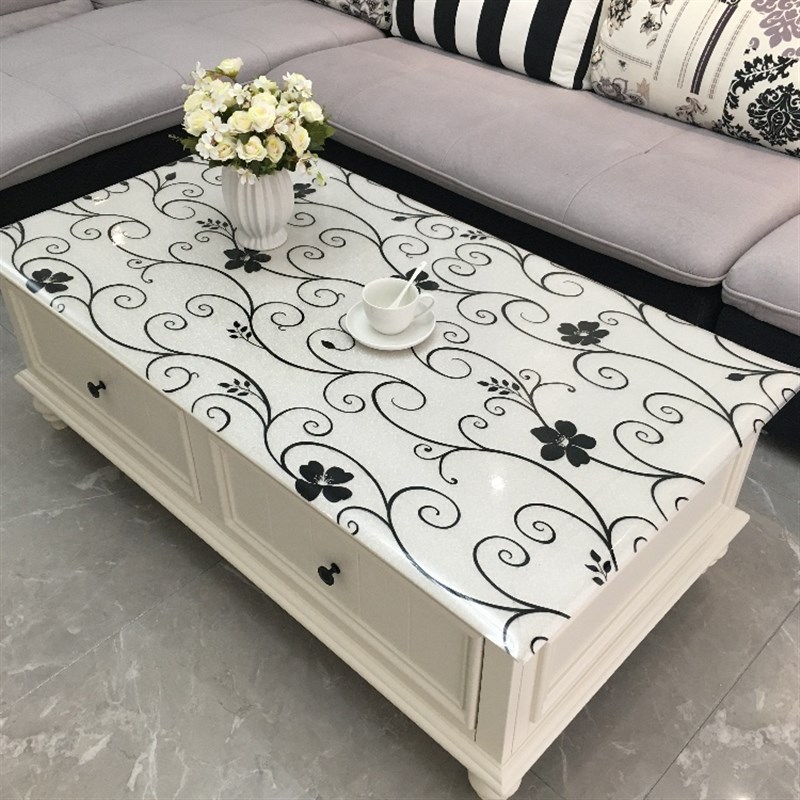 软玻璃加厚PVC桌布防水防烫防油餐桌垫免洗茶几垫透明磨砂水晶板