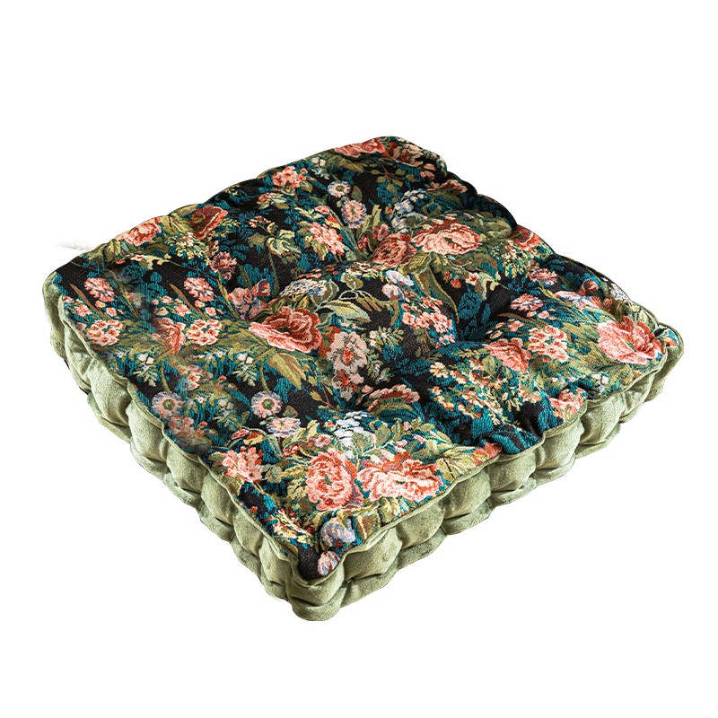 加大加厚美式田园风格坐垫现代简约圆餐椅垫榻榻米地板垫保暖电脑