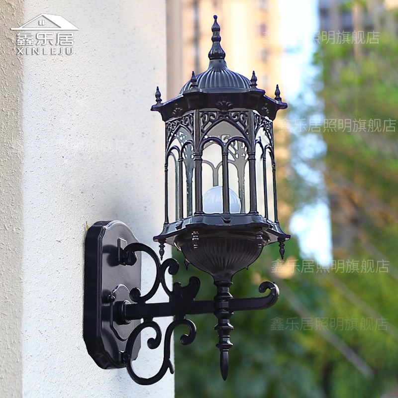 户外壁灯过道欧式庭院墙壁灯防水简约复古灯门口阳台走廊壁灯别墅
