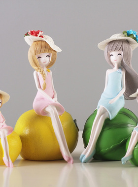 女生卧室小摆件现代简约水果女孩可爱卡通装饰品家居儿童房间摆设
