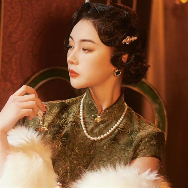搭配旗袍珍珠项链喜婆婆妈妈款配饰品复古加长版锁骨毛衣链女037