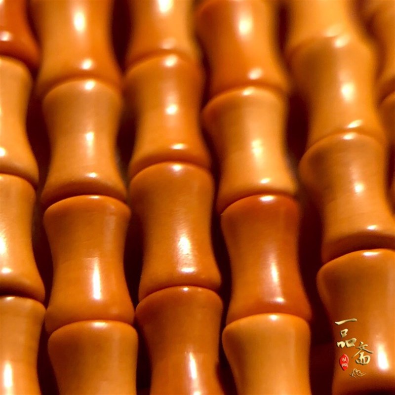 橄榄核雕竹节佛珠项链手串手持手链脖挂长串单籽配链骨头文玩配饰