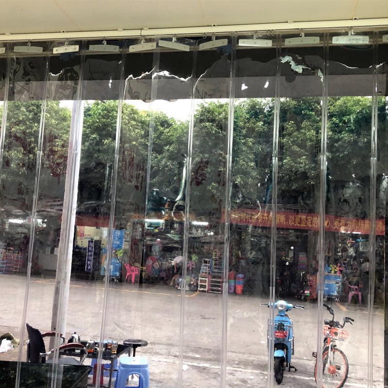 空调推拉软门帘滑动折叠帘pvc塑料透明皮帘隔热挡风防尘空调帘
