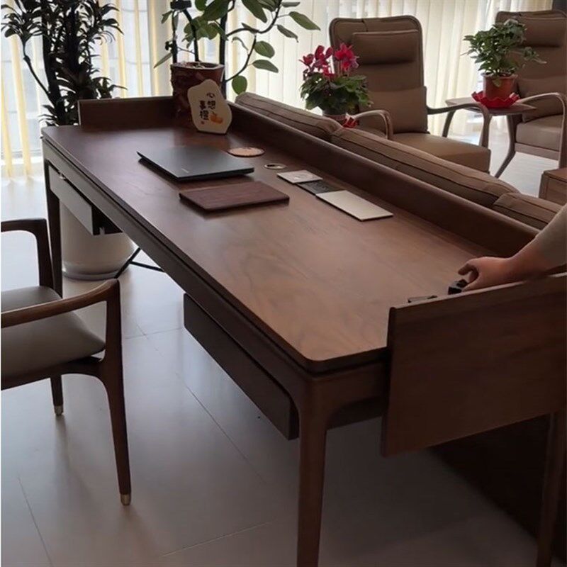 新中式北美黑胡桃木书桌学生书房客厅学习桌白蜡木办公桌电脑桌