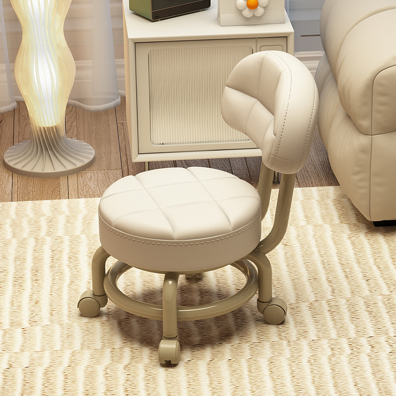 万向轮小凳子门口可移动换u鞋凳家用客厅卧室滑轮矮凳美缝擦地带