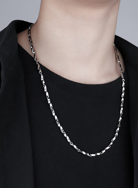 莫比乌斯钛钢项链男潮饰品轻奢小众2021年新款女生嘻哈毛衣锁骨链