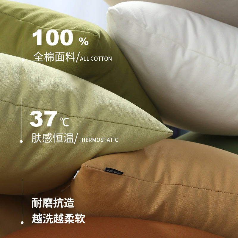 简约现代纯色抱枕靠帆布垫套房间客厅沙发靠背床头靠枕不含芯