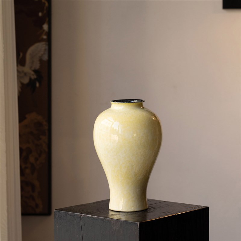 青默窑新中式侘寂风手工花瓶高级感复古简约摆件插花陶瓷杏花微雨