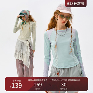 瞬时山野Monterest户外吸湿速干衣抗菌打底衫修身运动长袖T恤女