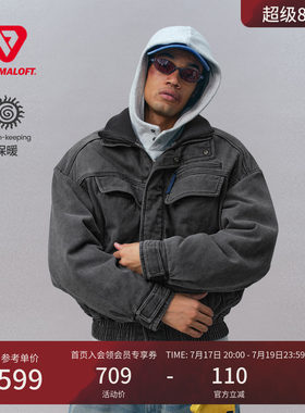 瞬时山野Monterest复古工装风绒里水洗做旧棉服宽松立领保暖棉衣