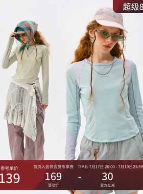 瞬时山野Monterest户外吸湿速干衣抗菌打底衫修身运动长袖T恤女
