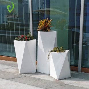 现货玻璃钢组合花盆落地大花瓶花缸客厅商场酒店走廊门前装饰摆件